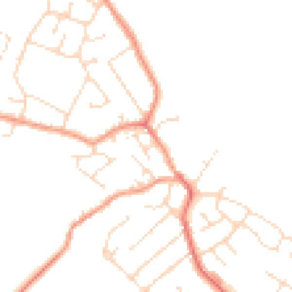 Daytime road noise heatmap for LE8 8DA