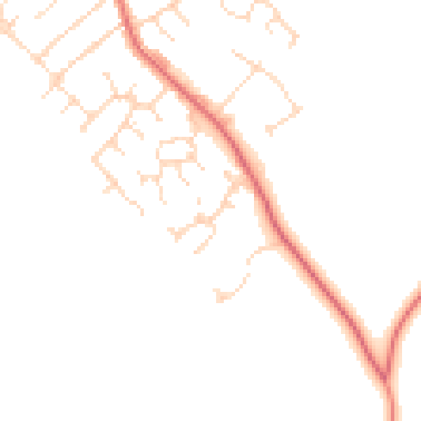 Daytime road noise heatmap for LE8 8DD