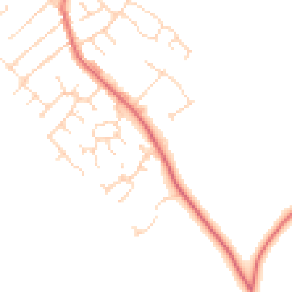 Daytime road noise heatmap for LE8 8DE