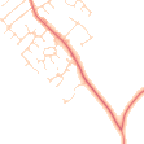 Daytime road noise heatmap for LE8 8DF