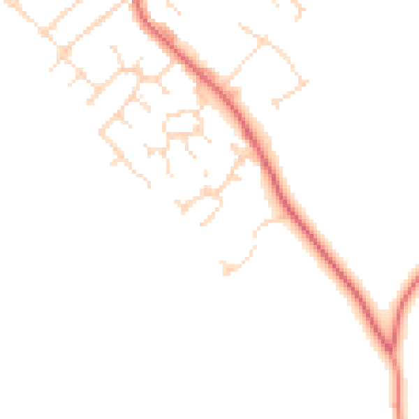 Daytime road noise heatmap for LE8 8DG