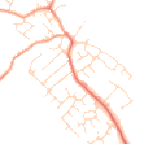 Daytime road noise heatmap for LE8 8DP