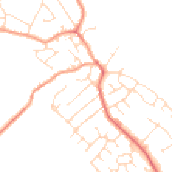 Daytime road noise heatmap for LE8 8DR