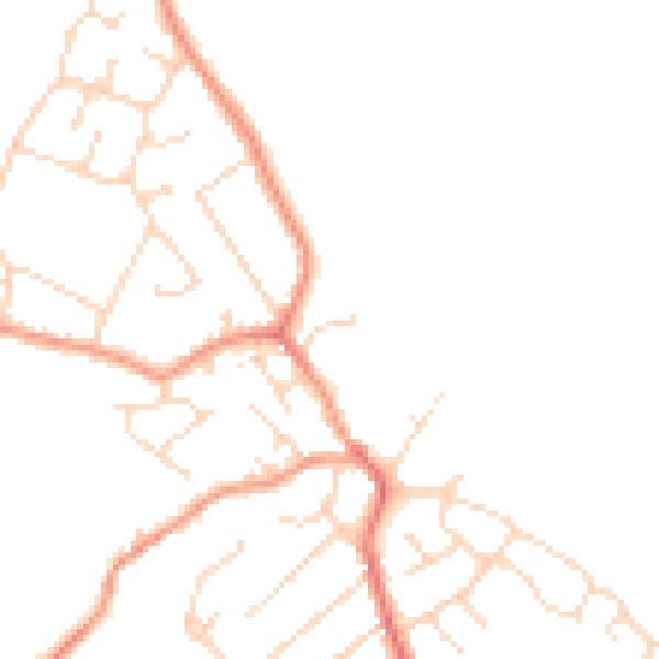 Daytime road noise heatmap for LE8 8DW