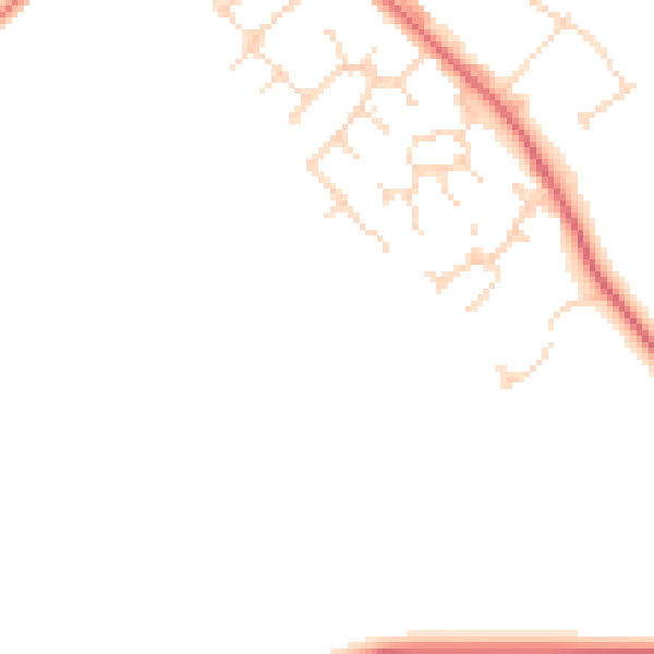 Daytime road noise heatmap for LE8 8DX