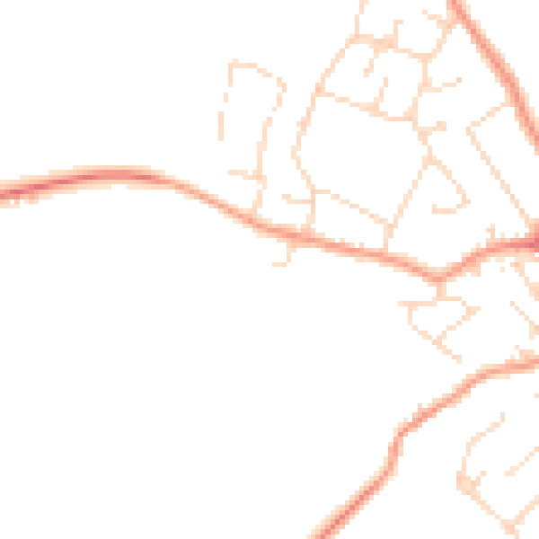 Daytime road noise heatmap for LE8 8DZ