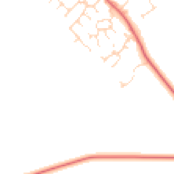 Daytime road noise heatmap for LE8 8EB