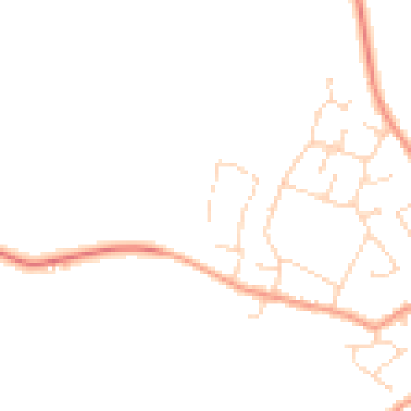 Daytime road noise heatmap for LE8 8EL