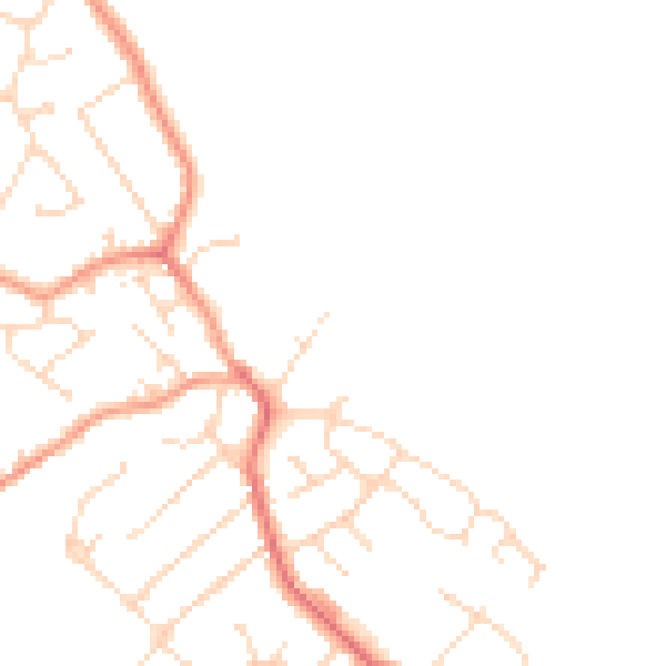 Daytime road noise heatmap for LE8 8EP