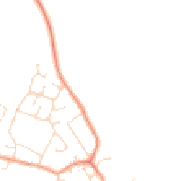 Daytime road noise heatmap for LE8 8ET