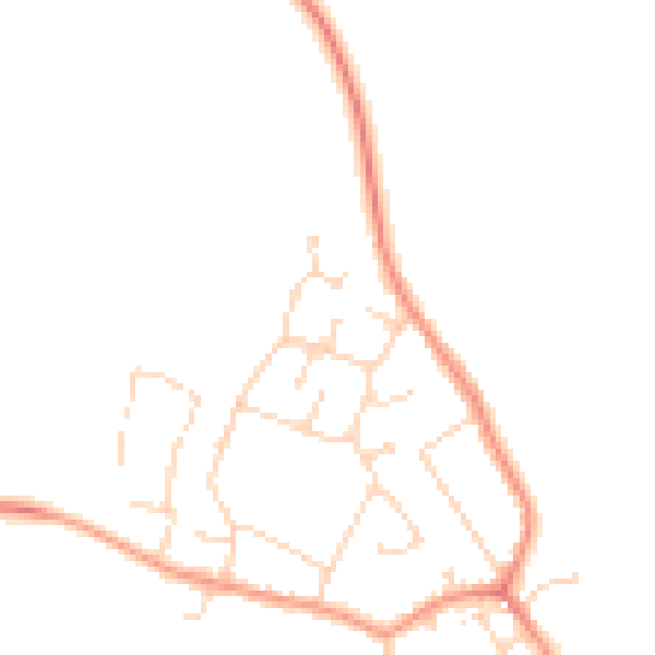 Daytime road noise heatmap for LE8 8TA