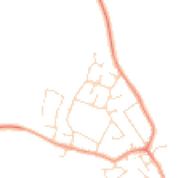 Daytime road noise heatmap for LE8 8TD