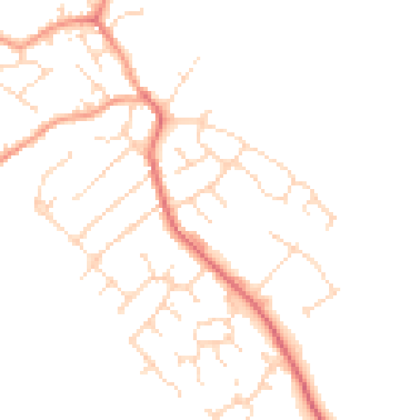 Daytime road noise heatmap for LE8 8TP