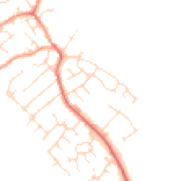 Daytime road noise heatmap for LE8 8TQ