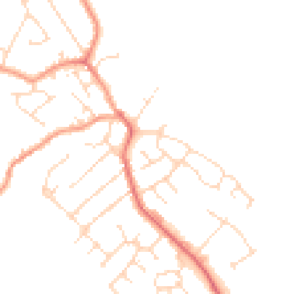 Daytime road noise heatmap for LE8 8TU