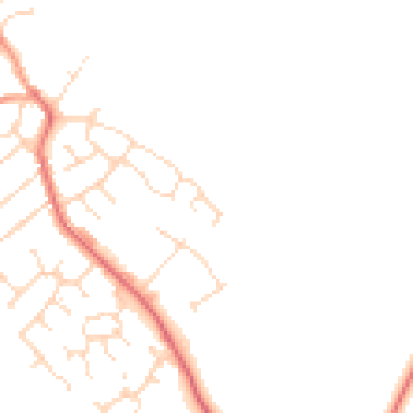Daytime road noise heatmap for LE8 8UF