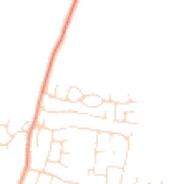 Daytime road noise heatmap for LE8 9AD