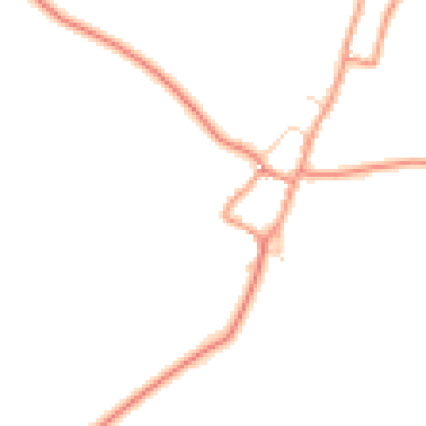 Daytime road noise heatmap for LE8 9DA