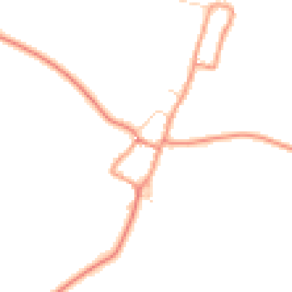 Daytime road noise heatmap for LE8 9DB