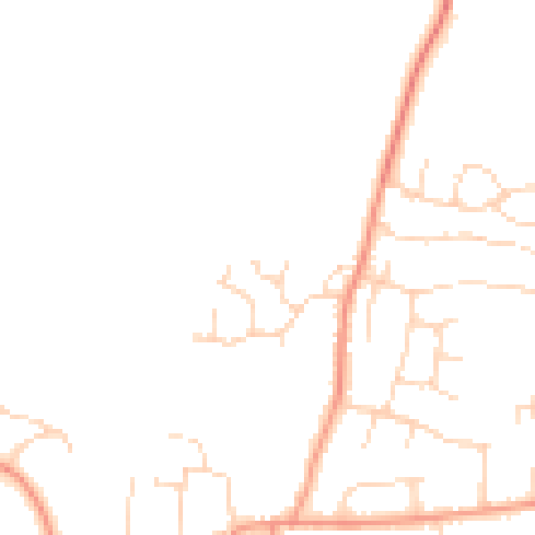 Daytime road noise heatmap for LE8 9DG