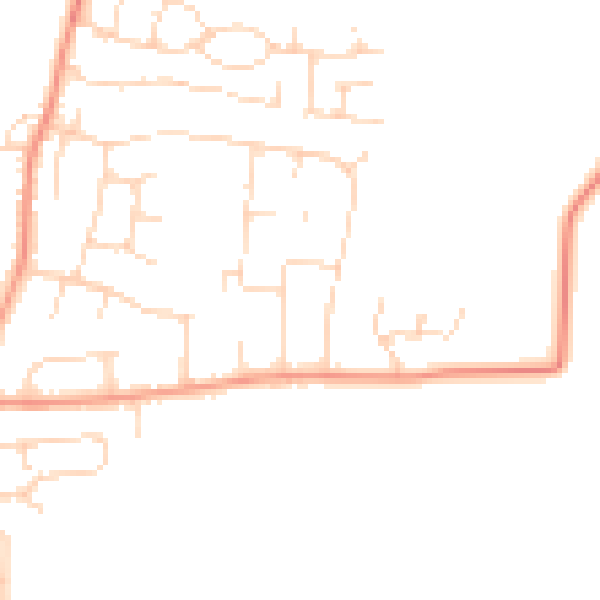 Daytime road noise heatmap for LE8 9EE