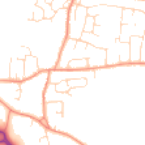 Daytime road noise heatmap for LE8 9EF