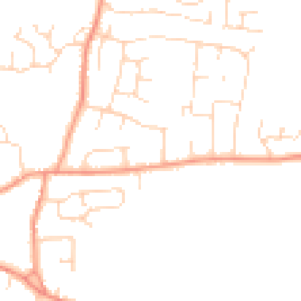 Daytime road noise heatmap for LE8 9EX