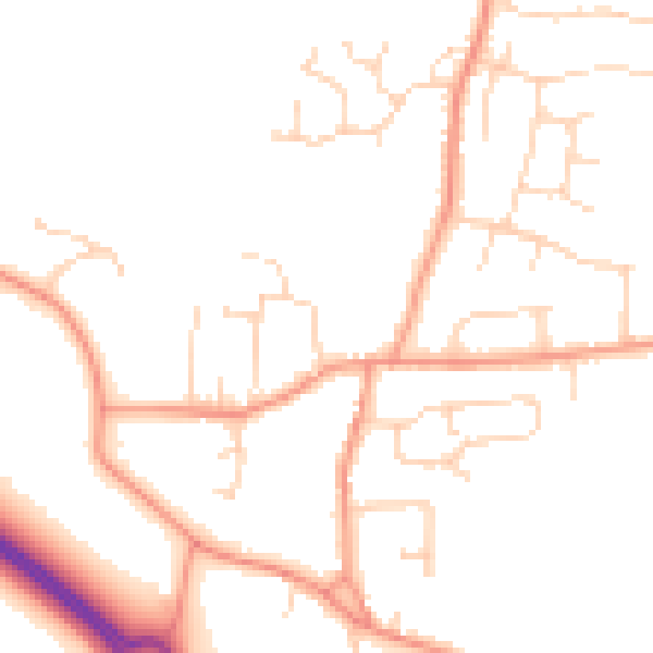 Daytime road noise heatmap for LE8 9FA