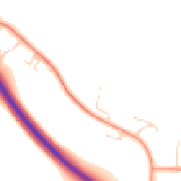 Daytime road noise heatmap for LE8 9FF