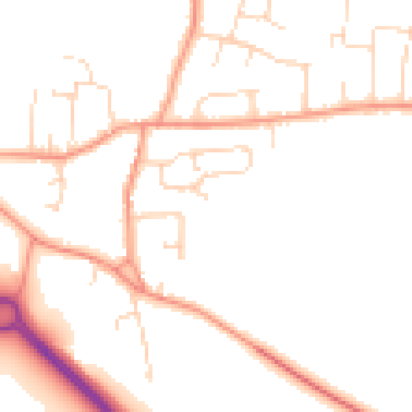 Daytime road noise heatmap for LE8 9FW