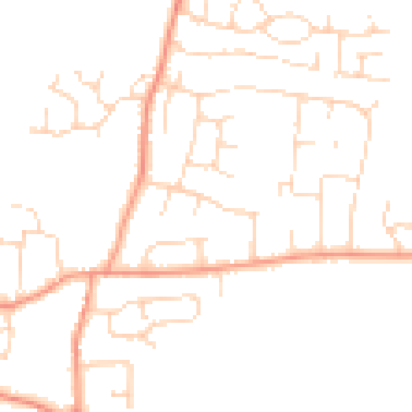 Daytime road noise heatmap for LE8 9GB