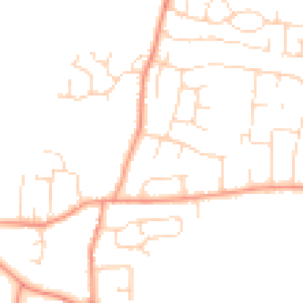 Daytime road noise heatmap for LE8 9GD
