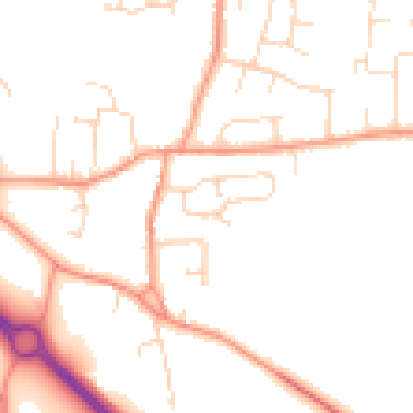 Daytime road noise heatmap for LE8 9GU