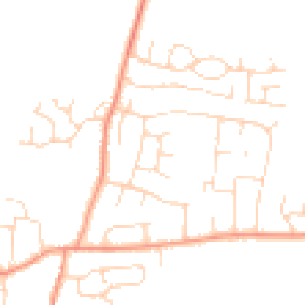 Daytime road noise heatmap for LE8 9GW