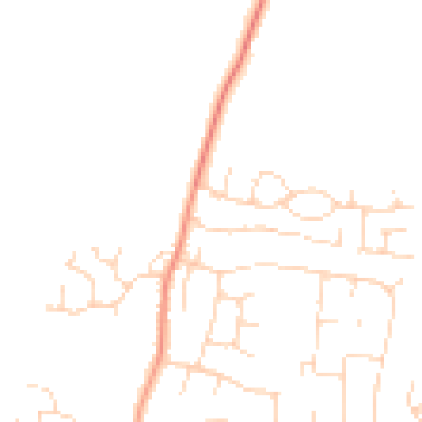 Daytime road noise heatmap for LE8 9HG