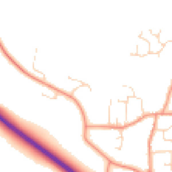 Daytime road noise heatmap for LE8 9HH