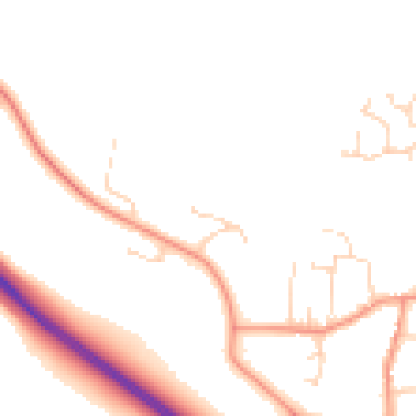 Daytime road noise heatmap for LE8 9HJ