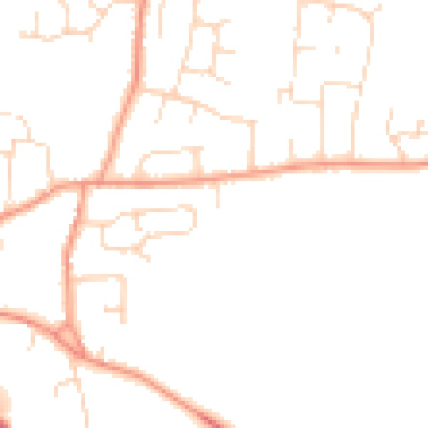 Daytime road noise heatmap for LE8 9PX