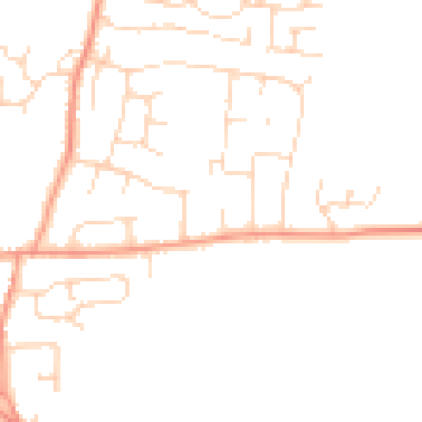 Daytime road noise heatmap for LE8 9ST