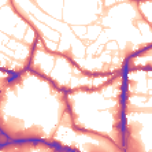 Daytime road noise heatmap for LN1 1BS