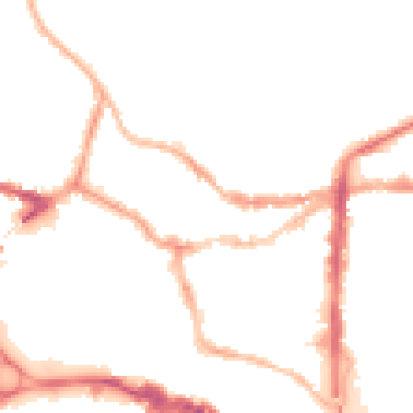 Night-time road noise heatmap for LN1 1BT