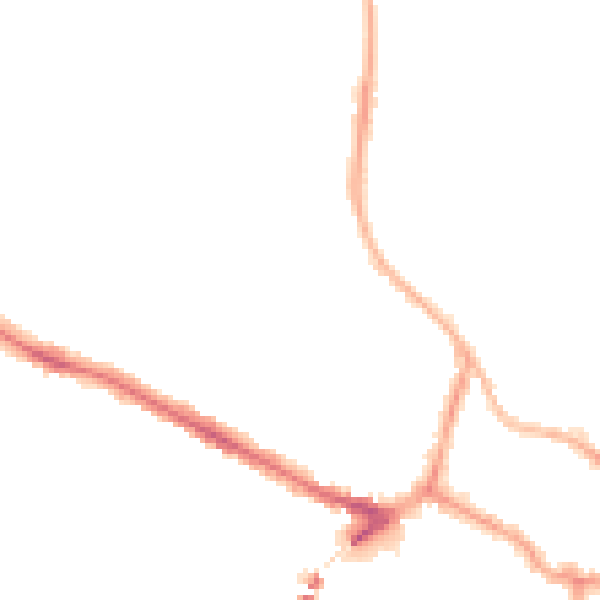 Night-time road noise heatmap for LN1 1NE