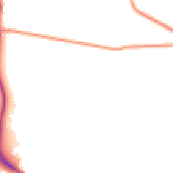 Daytime road noise heatmap for LN1 2NY