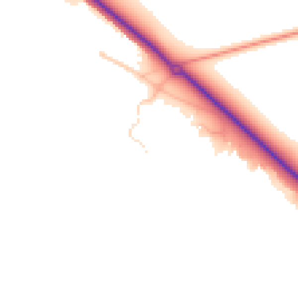 Daytime road noise heatmap for LN1 2UA