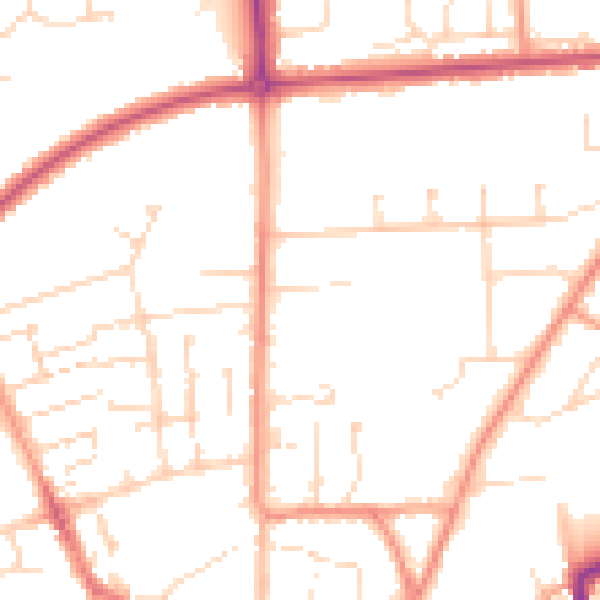Daytime road noise heatmap for LN1 3DG