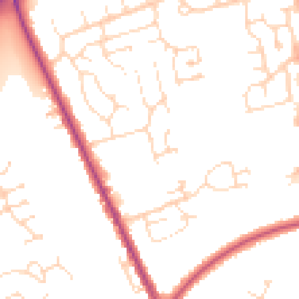 Daytime road noise heatmap for LN1 3XG