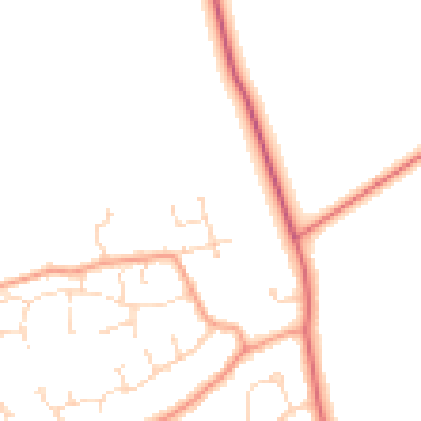 Daytime road noise heatmap for LN1 4AJ
