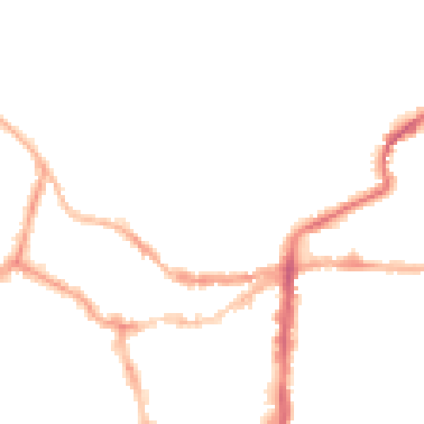 Night-time road noise heatmap for LN2 1JA