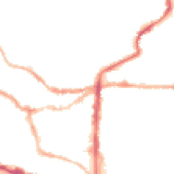 Night-time road noise heatmap for LN2 1LA