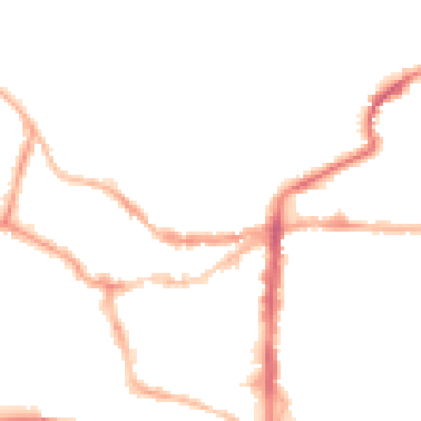 Night-time road noise heatmap for LN2 1LF